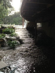 Cascading rapids into our backyard