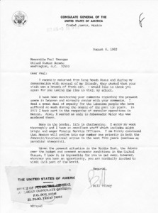 Letter from Bill Tilney to Paul Tsongas