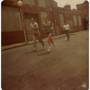 Women jogging.