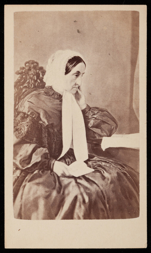 Studio portrait of Catherine Boreland Foster seated, Boston, Mass., 1861