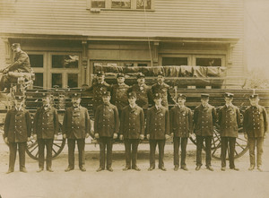 Group portrait of firefighters, South Weymouth, Mass., undated