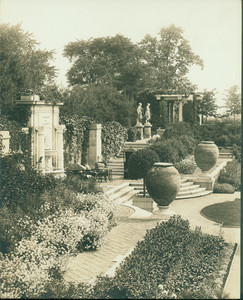 View of the garden at "Weld," the Larz Anderson Estate, Brookline, Mass., undated