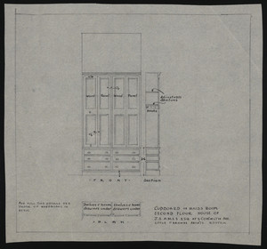 Cupboard in Maids Room, Second Floor, House of J.S. Ames Esq. at 3 Com'wlth Ave., undated