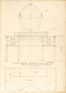 "Toilet Table of Mahog. Painted Lines"