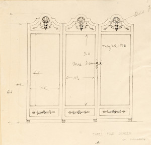 "Three Fold Screen of Mahogany"