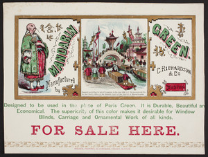 Advertisement for Mandarin Green Paint, manufactured by C. Richardson & Co., Boston, Mass., 1868