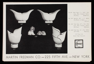 Martin Freeman Co., glassware, 225 Fifth Avenue, New York, New York