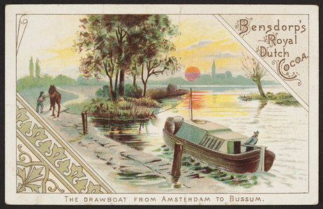 Trade card for Bensdorp's Royal Dutch Cocoa, Steph. L. Barlett, importer, Boston, Mass., undated