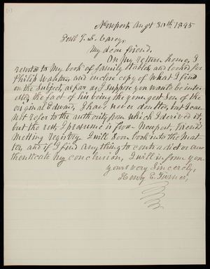 Henry E. Turner to Thomas Lincoln Casey, August 30, 1895