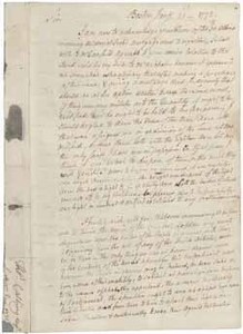 Letter from Thomas Cushing to Roger Sherman, 21 January 1772