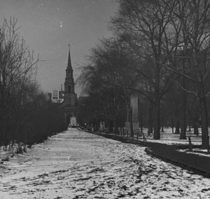 "Arlington St. Church, seen from Public Garden"