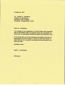 Letter from Mark H. McCormack to Donald G. Goldstrom