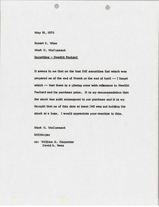 Memorandum from Mark H. McCormack to Robert E. Winn