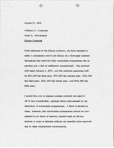 Memorandum from Mark H. McCormack to William H. Carpenter