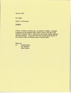 Memorandum from Mark H. McCormack to Doc Giffin