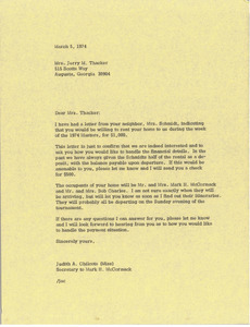 Letter from Judy A. Chilcote to Jerry M. Thacker