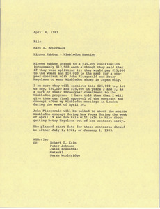 Memorandum from Mark H. McCormack to file