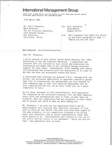 Letter from Mark H. McCormack to Scott Thomason