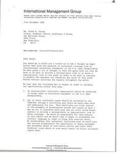 Letter from Mark H. McCormack to Frank D. Tatum