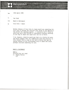 Memorandum from Mark H. McCormack to Ian Todd