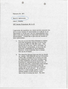 Memorandum from John L. Macklin to Mark H. McCormack