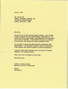 Letter from Judy A. Chilcote to James J. Bell