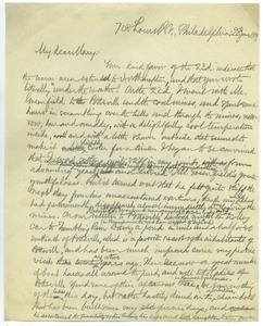 Letter from Benjamin Smith Lyman to Mary Lyman