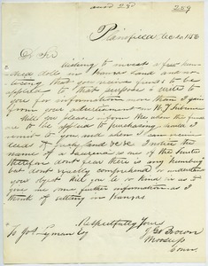 Letter from J. G. Brown to Joseph Lyman