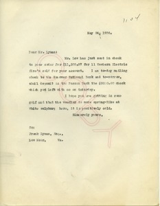 Letter from Howard A. Dalton to Frank Lyman