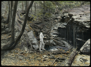 Holland Glen (Waugh's son examining water and rock formation)