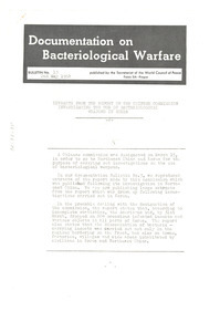 Documentation on bacteriological warfare bulletin, number 13