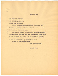 Letter from W. E. B. Du Bois to Marcelyn C. Jefferson