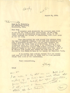 Letter from W. P. Dabney to L. A. Pechstein