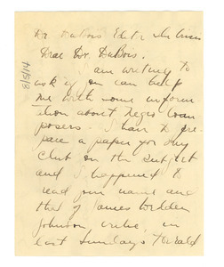 Letter from Juliet D. Bevin to W. E. B. Du Bois