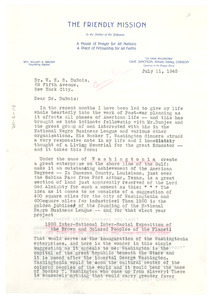 Letter from William A. Brown to W. E. B. Du Bois