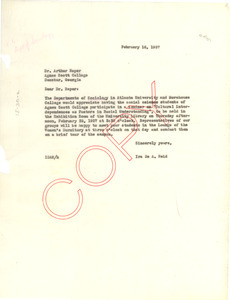 Letter from Ira De A. Reid to Arthur Raper - Digital Commonwealth