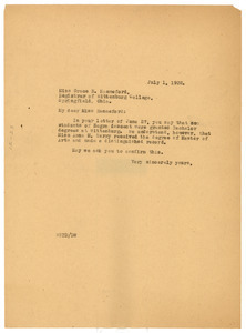 Letter from W. E. B. Du Bois to Wittenberg College