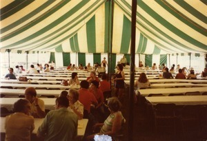 Interior of the dining tent at the picnic, Pine Beach