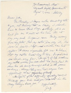 Letter from Judy G. Wood Langland to Joseph Langland