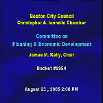 Committee on Planning and Economic Development hearing recording, August 23, 2005