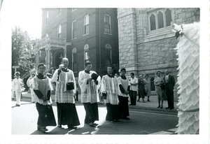 Clergymen walking in procession