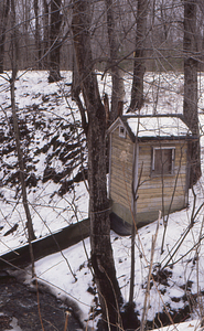 US Forest Service Ford Glen Brook stream gauging station in winter.