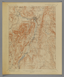 Massachusetts and Vermont topographical map
