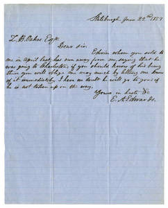 Letters by E. A. Edwards, Stateburg, South Carolina, to Ziba Oakes