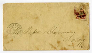 Envelopes addressed to Mrs. Rufus Chapman, 1862, undated