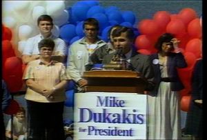 Dukakis in Wisconsin primary