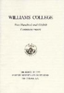 Williams College Commencement Order of Exercises, 1997 (Full Document)