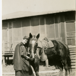 Camp MacArthur - Waco, Texas - World War I - A Nurse and a horse