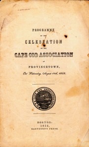 Programme of the Celebration of the Cape Cod Association