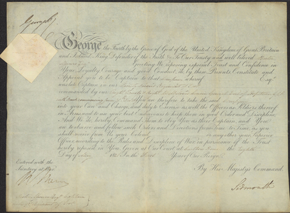 Officer's commission, 1820 May 8